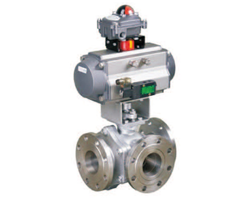 Q644F/Q645F氣動(dòng)三通法蘭球閥